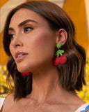 Crafted Cherry - Red - Paparazzi Accessories - Earring