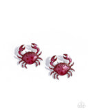 Crab Chic - Red - Paparazzi Accessories - Earring
