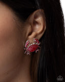 Crab Chic - Red - Paparazzi Accessories - Earring