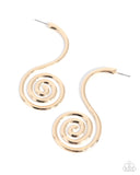 Spiral Showcase - Gold - Paparazzi Accessories - Earring