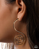 Spiral Showcase - Gold - Paparazzi Accessories - Earring