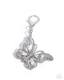 Aerial Audit - White - Paparazzi Accessories - Bag Charm