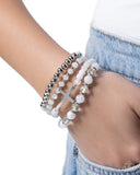 Sanctified Stack - White - Paparazzi Accessories - Bracelet