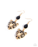 Leading Leopard - Black -Paparazzi Accessories - Earring
