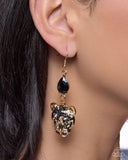 Leading Leopard - Black -Paparazzi Accessories - Earring