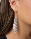 Cascading Cotillion - White - Paparazzi Accessories - Earring