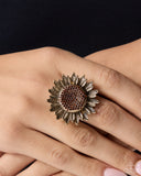 Sweet Sunflower - Brown - Paparazzi Accessories - Ring - Jewelry with Erin Binford