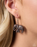 Embellished Elephant - Copper - Paparazzi Accessories - Earring