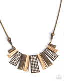 Ferocious Fringe - Brass - Paparazzi Accessories - Necklace