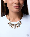 Ferocious Fringe - Brass - Paparazzi Accessories - Necklace