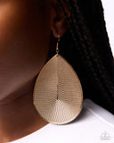 Stamped Sensation - Gold - Paparazzi Accessories - Earring - Jewelry with Erin Binford