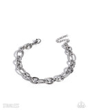 Defiant Drama - Silver - Paparazzi Accessories - Bracelet