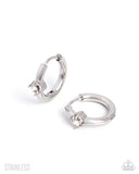 Stainless Setup - Silver - Paparazzi Accessories - Interchangeable Earring Charm BASE HOOPS