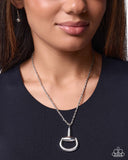 Stirrup Season - Silver - Paparazzi Accessories - Necklace