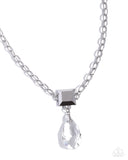 Square Sway - White - Paparazzi Accessories -Necklace