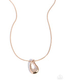 Sculptural Shimmer - Gold - Paparazzi Accessories - Necklace