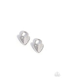 Loving Locket - White - Paparazzi Accessories - Interchangeable Earring Charms- CHARM ONLY
