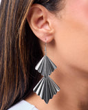 Comfortably Crimped - Silver - Paparazzi Accessories - Earring - Jewelry with Erin Binford
