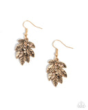 Autumnal Leaves - Gold - Paparazzi Accessories - Earring