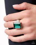 Emerald Engagement - Green - Paparazzi Accessories - Ring