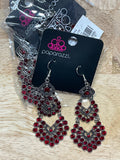 All For The GLAM - Red - Paparazzi Accessories - Earring - Jewelry with Erin Binford
