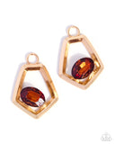 Swooning Sheen and Pointed Premise - Gold - Paparazzi Accessories - Earring Interchangeable Charm Set