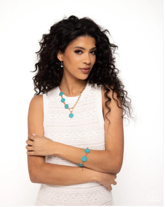 Savory Stone & Savory Season - Blue- Paparazzi Accessories - 2 Piece Set - Jewelry with Erin Binford