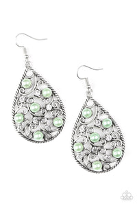Glowing Vineyards - Green - Paparazzi Accessories - Earring - Jewelry with Erin Binford