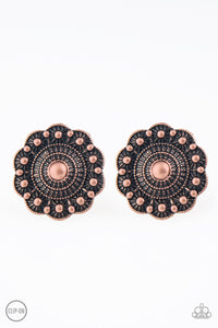 Foxy Flower Gardens - Copper - Paparazzi Accessories - Earring - Jewelry with Erin Binford