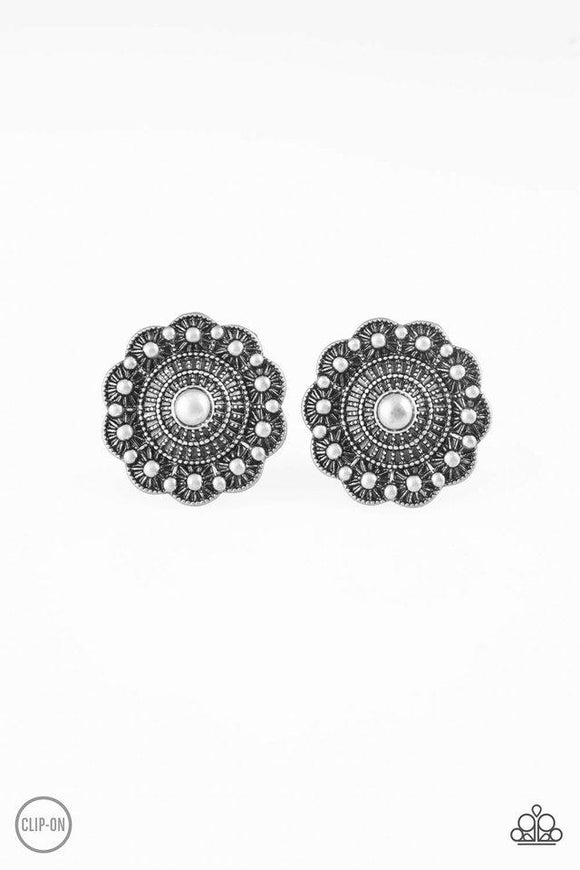 Foxy Flowers-Silver - Paparazzi Accessories - Earring - Jewelry with Erin Binford