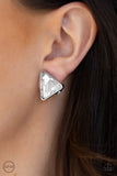 Timeless in Triangles-White - Paparazzi Accessories - Earring - Jewelry with Erin Binford