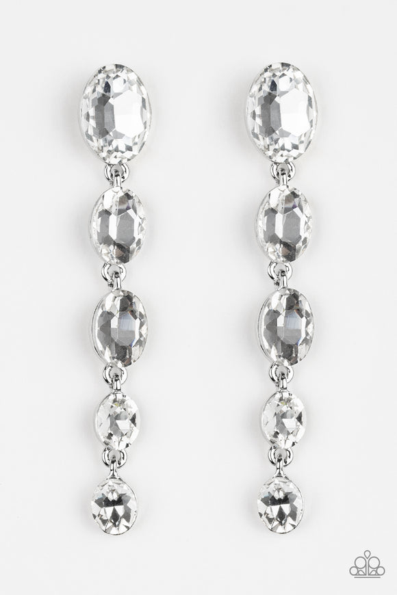 Red Carpet Radiance - White - Paparazzi Accessories - Earring - Jewelry with Erin Binford