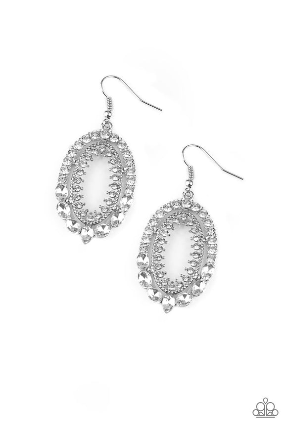Trophy Shimmer - White - Paparazzi Accessories - Earring - Jewelry with Erin Binford