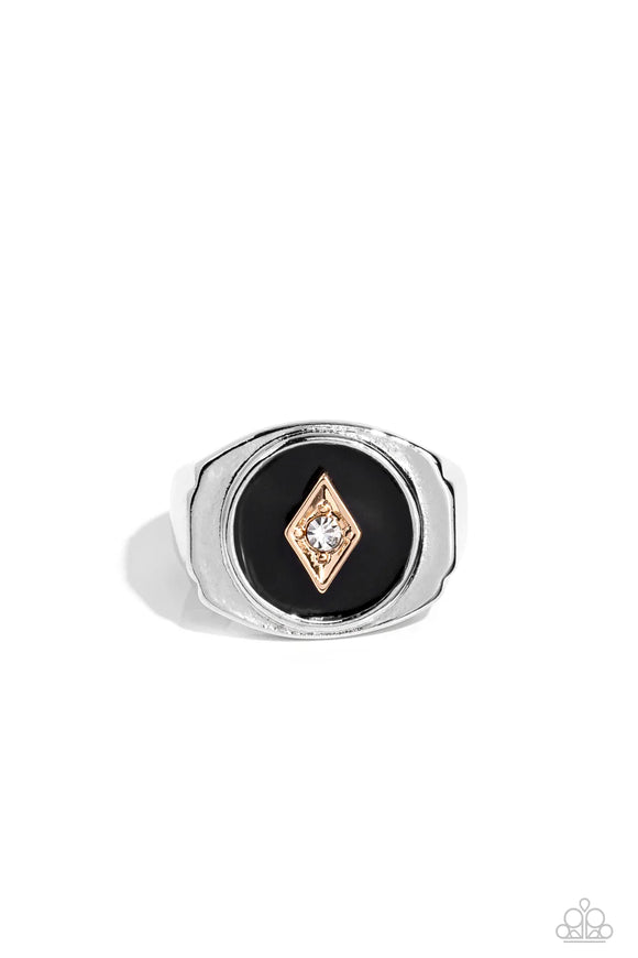 Alumni - Black- Paparazzi Accessories - Ring - Jewelry with Erin Binford