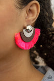 Fan the Flamboyance- Pink- Paparazzi Accessories - Earring - Jewelry with Erin Binford