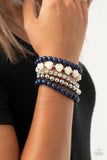 Rose Garden Grandeur - Blue - Paparazzi Accessories - Bracelet - Jewelry with Erin Binford