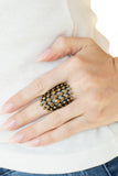 Fiercely Flashy - Brass - Paparazzi Accessories - Ring - Jewelry with Erin Binford