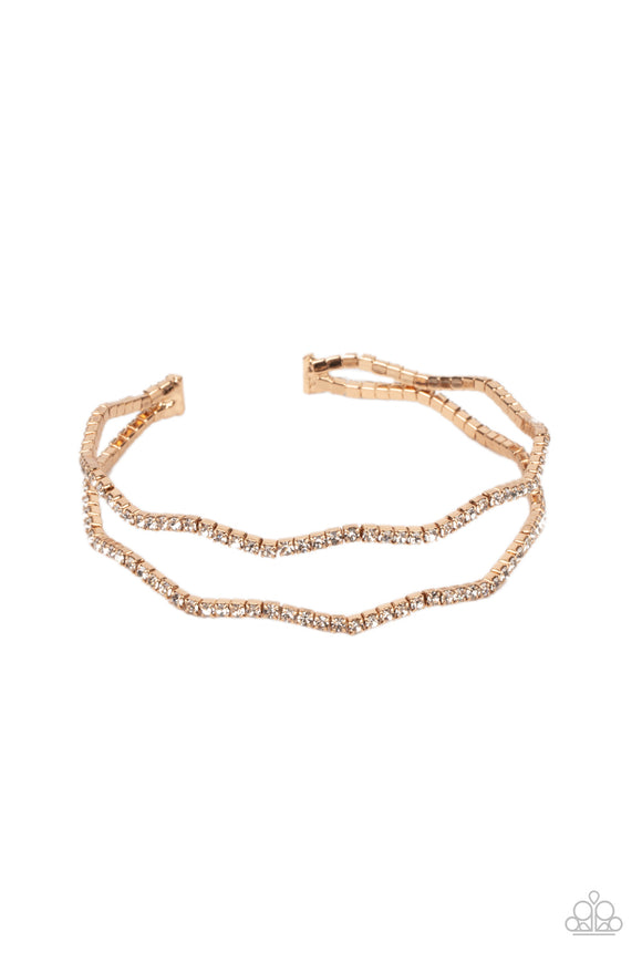 Delicate Dazzle - Gold - Paparazzi Accessories - Bracelet - Jewelry with Erin Binford