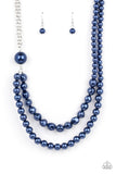 A dramatically oversized blue pearl gives way to two mismatched strands of classic blue pearls that graduate in size and imperfect finishes, adding a timeless twist to the classic pearl palette. Features an adjustable clasp closure.