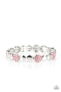 Dimensional Dazzle - Pink - Paparazzi Accessories-Bracelet - Jewelry with Erin Binford