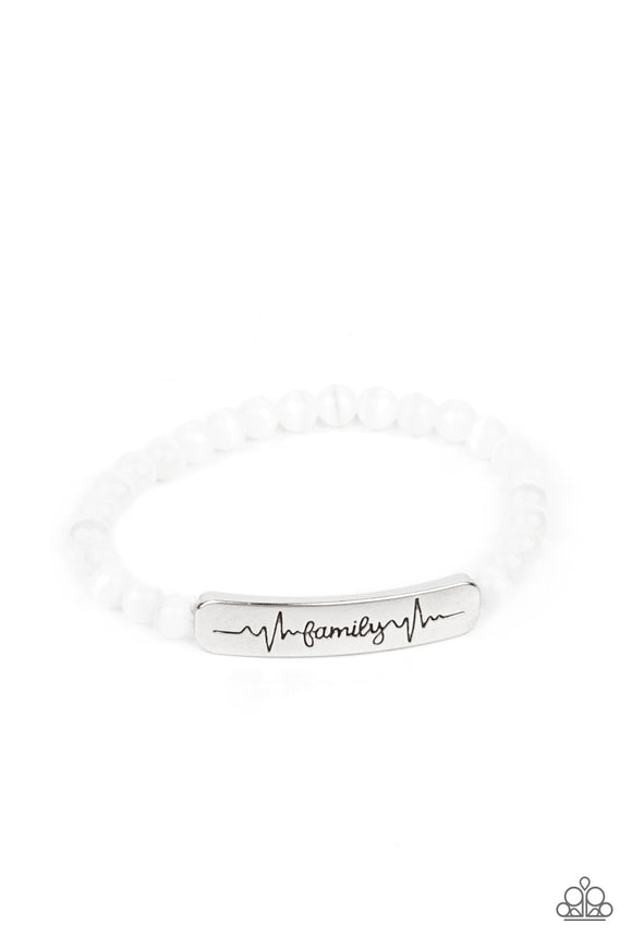 Family is Forever - White - Paparazzi Accessories - Bracelet - Jewelry with Erin Binford