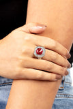 Title Match - Red - Paparazzi Accessories - Ring - Jewelry with Erin Binford