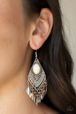 Earthy Etiquette - White - Paparazzi Accessories - Earring - Jewelry with Erin Binford
