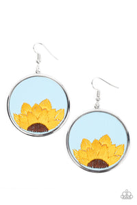 Sun-Kissed Sunflowers - Blue - Paparazzi Accessories - Earring - Jewelry with Erin Binford