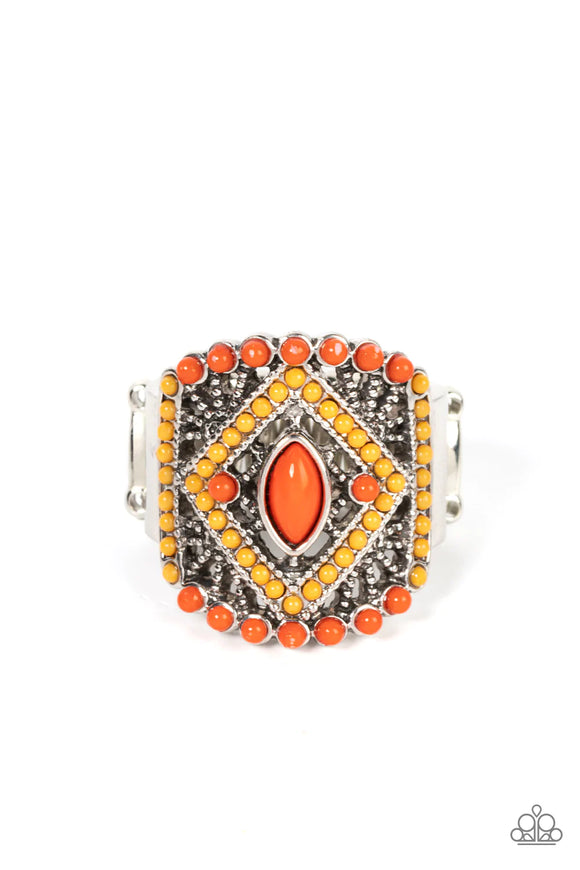 Amplified Aztec- Orange - Paparazzi Accessories - Ring - Jewelry with Erin Binford