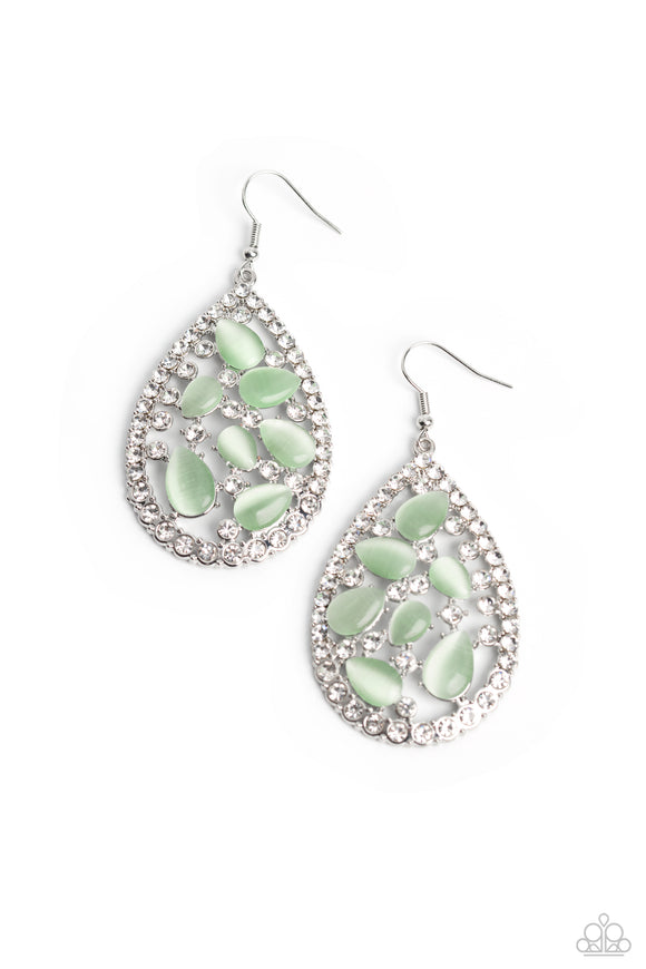 Cats Eye Class - Green - Paparazzi Accessories - Earring - Jewelry with Erin Binford