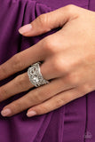Doting On Dazzle - White- Paparazzi Accessories - Ring - Jewelry with Erin Binford